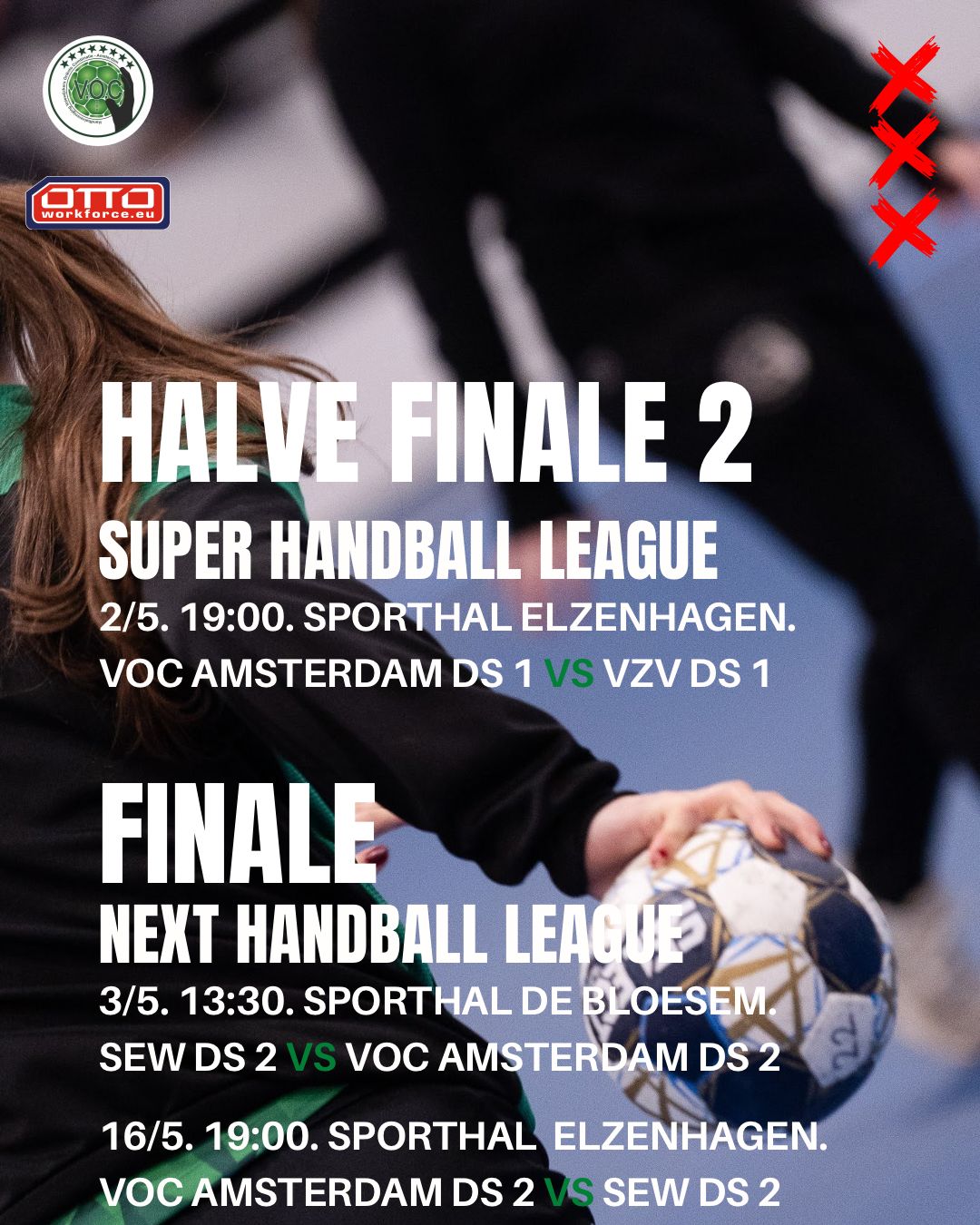 Mooi handbalweekend voor de boeg: kom onze dames 1 en 2 supporten!